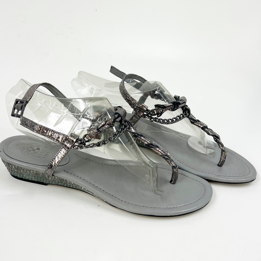 Vince Camuto Innis Sandal STEEL METALLIC SNAKE SIZE 9.5